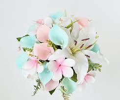 Maybe you would like to learn more about one of these? Tiffany Blush Pink Silk Wedding Bouquet Callas Lilies And Plumeria Delicate Tropical Real Touch Bouquet