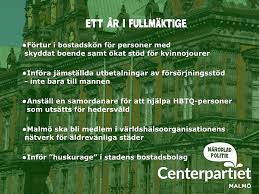 Centerpartiet ingår sedan 2006 i den borgerliga alliansen, men tappade mandat efter valet 2010. C I Malmo Firar Ett Ar I Fullmaktige Centerpartiet