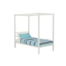 Emerson white metal canopy full size frame bed. Dhp Modern Metal Canopy Bed Twin White Staples Ca