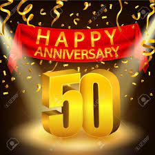 50 years anniversary, happy birthday golden icon with diamonds, vector illu. Happy 50th Anniversary Celebration With Golden Confetti And Spotlight Royalty Free Cliparts Vectors And Stock Illustration Image 49921608
