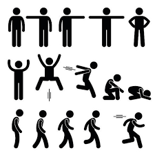 A Set Of Human Pictogram Representing Basic Human Poses Such As Stick Figure Drawing Stick Figures Stick Men Drawings