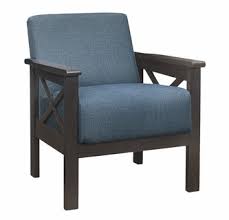 Herriman Blue Fabric Accent Chair With Wooden Arms By Homelegance