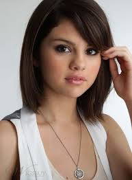 Sweet Lovely Bob Hairstyle Straight Full Lace Human Hair Wig 12 Inches Selena Gomez Short Hair Thick Hair Styles Short Straight Hair
