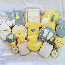 Gender Neutral Baby Shower Cookies Grey And Yellow Baby Shower Sugar Coated By Kristin Baby Shower Yellow Baby Shower Cookies Baby Shower Cookies Neutral
