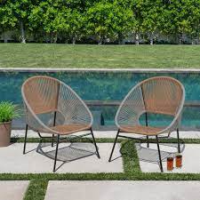 Stylewell Mix Match Grey Wheat All Weather Wicker Patio Egg Stacking Chair The Home Depot Canada In 2021 Patio Chairs Conversation Chairs Patio
