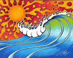 Heat Wave 8 X 10 Acrylics On Canvas Surf Art By Adam Johnson Art Collage Wall Trippy Painting Canvas Art Painting
