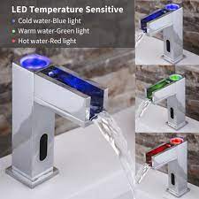 Walmart.com has been visited by 1m+ users in the past month Automatic Sensor Touchless Kitchen Faucet 3 Color Led Temperature Sensitive Bathroom Sink Faucet Waterfall Spout Brass Water Tap Basin Faucets Aliexpress