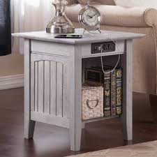 You'll appreciate the carefully aged finish, cabinet door fretwork, and antiqued hardware, but it's the hidden usb port and power outlet that makes this end table a real. Usb Ports End Side Tables You Ll Love In 2021 Wayfair