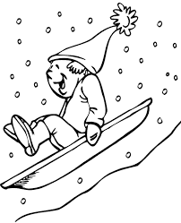 Color pictures, email pictures, and more with these winter coloring pages. Simple Winter Coloring Picture Sledge Topcoloringpages Net