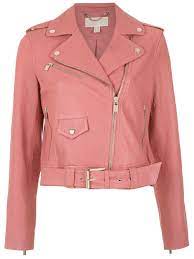 Michael Michael Kors Off Centre Zipped Jacket Farfetch Leather Jacket Celebrities Leather Jacket Zip Jackets