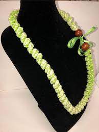 Lei Pikake Ribbon Lei Green White Lei White Lei Wedding Lei Hawaiian Wedding Lei Handmade In Hawaii Jasmine Lei Haw Ribbon Lei Wedding Lei Hawaiian Wedding