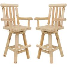 Check spelling or type a new query. Sunnydaze Decor Rustic 29 5 In Swivel Wood Log Style Outdoor Bar Stool 2 Pack Dsl 650 2pk The Home Depot