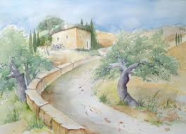 Toskana Impressionen 2007 Wasserfarben Landschaftsbilder Aquarelle Landschaften Landschaftsmalerei