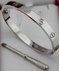 Cartier Love 18k White Gold Bracelet Size 20 Love Bracelets Leather Pearl Necklace Cartier Love Bracelet