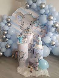 Free printables, games, favors, food ideas and decorations to go with any baby shower theme! 1st Birthdayparty Catchmyparty Com Baby Shower Balloons Boy Baby Shower Centerpieces Elephant Baby Shower Boy