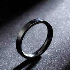 Black Titanium Mens Ring 3mm Titanium Ultra Fine Ring Titanium Rings For Men Black Titanium Ring Titanium Steel Rings