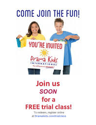 You Re Invited Free Drama Kids Trial Class Multi Activity School Sunnyslope Elementary Drama Education Drama Youre Invited