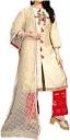 Buy Aanchal Creation Women's Silk Blend Beige & Red Readymade ...