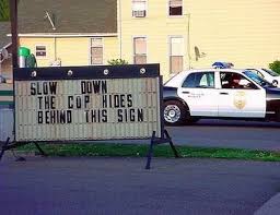 Dumb Com Cop Warning Sign Dumb Com Funny Photo