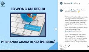 Silakan baca keterangan lowongan kerja selengkapnya berikut ini Untuk Fresh Graduate Ini Lowongan Kerja Di Bumn Bgr Logistics 2021 Cek Posisinya