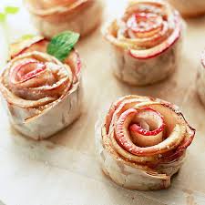 December 5 take the translucent dough into your hands and stretch apart very carefully to get an even thinner dough. Phyllo Baked Apple Roses With Date Caramel