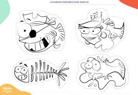 Coloriages gratuits pour les enfants : Dessin Enfant Coloriage De Poissons D Avril Rigolos A Imprimer