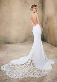 Slim Crepe Wedding Gown Winter Wedding Dress Backless Wedding Wedding Dresses