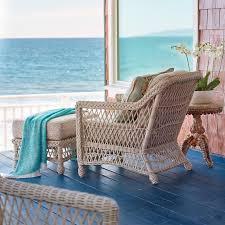 Hampton Lounge Chair With Cushions In Ivory Finish Frontgate Outdoor Furniture Collections The Hamptons Seating