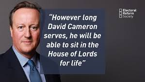 David Cameron's seat at the cabinet table means a seat for life in the  Lords