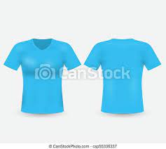 Download Blue Vector T Shirt Template Isolated On Background Men S Realistic T Shirt Mockup Front Back Sides Canstock
