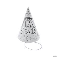 Color Your Own New Year S Eve Party Hats New Year S Eve Colors New Year S Eve Activities Winter Crafts For Kids
