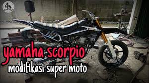 Tengok saja, posisi riding dibuat nyaman buat turing, ditambah spesifikasi mesin berkapasitas. Yamaha Scorpio Modifikasi Supermoto 1 Youtube