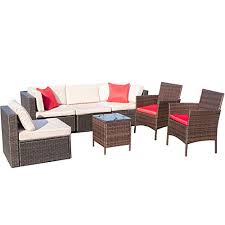 Victone 7 Pieces Patio Furniture Sets All Weather Sectional Sofa Wicker Rattan Best Offer Backyardequip Com In 2020 Furniture Outdoor Wicker Furniture Patio Furniture Sets