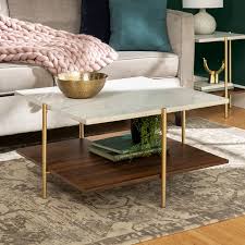 Mid Century Marble And Gold Coffee Table Simone Rc Willey Furniture Store In 2020 Gold Coffee Table Faux Marble Coffee Table Living Room Coffee Table