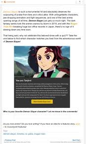 This quiz is just for fun, and it's super easy, too. So I Took The Which Demon Slayer Character Are You Quiz And Here S What The Results Were Fandom