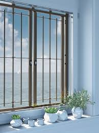 Grata a 2 ante per finestra, serratura triplice e rostri. Sicurezza Domestica Grate Ed Inferriate