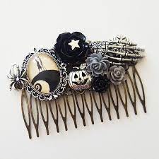 Jack And Sally Nightmare Before Christmas Bridal Wedding Hair Comb Veil Accessory Disney Fairytale Cameo Handmade Bridal Gift For Her Sally Nightmare Before Christmas Nightmare Before Christmas Nightmare Before Christmas Wedding