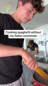 Italian Guy Cooking without Shirt