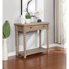 Nightstands on legs are getting more popular, as people try to get away from the traditional shape and aesthetic of a boxy nightstand. Bee Willow Home Spindle Console Table In Grey Wash Bed Bath Beyond