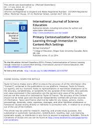 That is, a child learns language skills in a familiar place, doing well known activities. Pdf Primary Contextualization Of Science Learning Through Immersion In Content Rich Settings