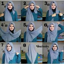 Hijabtutorial 1 Taruh Hijab Paris Yang Sudah Dilipat Dua Tidak Sama Panjang 2 Pentul Kedua Sisinya 3 Sisi Kiri Yang Pende Moda Stilleri Basit Turban Moda
