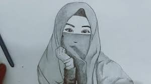 Gambar sketsa kartun muslimah bercadar. Lukisan Kartun Muslimah Couple Cikimm Com