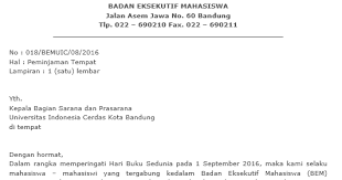Dinas kota surabaya jalan pulau jawa no. Contoh Surat Peminjaman Tempat