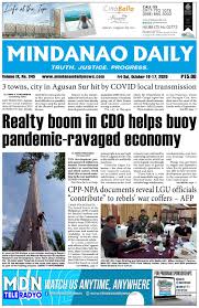 Mecq in cdo the riatf regional inter agency task force did not request that the whole region 10 be under gcq general community quarantine. Mindanao Daily October 16 17 2020 By Mindanao Daily News Issuu