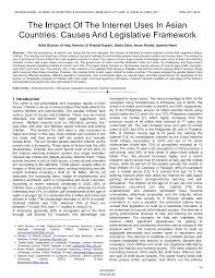 The Impact Of The Internet Uses In Asian Countries: Causes And Legislative  Framework