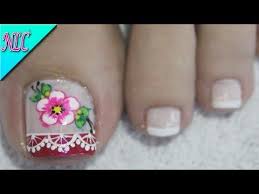 8 formas de pintar uñas 1001 consejos. Diseno De Unas Para Pies Flor Y Frances Principiantes French Nail Art Nlc Youtube Arte De Unas De Pies Disenos De Unas Pies Unas De Los Pies Bonitas