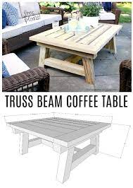 How To Build A Truss Beam Style Coffee Table With Free Plans Diyfurniture Wood Furniture Plans Coffee Table Plans Diy Furniture Plans Wood Projects