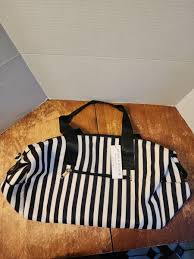 NEW Alice + Olivia X FABFITFUN DUFFLE BAG Positano Stripe Sm Black | eBay