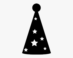 Bring the seams together and glue the straight edge over the edge with the tab until you can't see any opening down the side. Transparent Party Hat Black And White Clipart Svg Christmas Tree Free Hd Png Download Kindpng