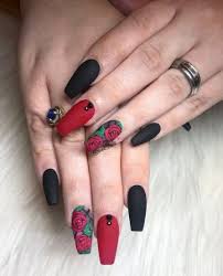 42 trendy ideas nails black grey colour. Super Fails Design Black Red Nailart Ideas Red Black Nails Rose Nails Nails